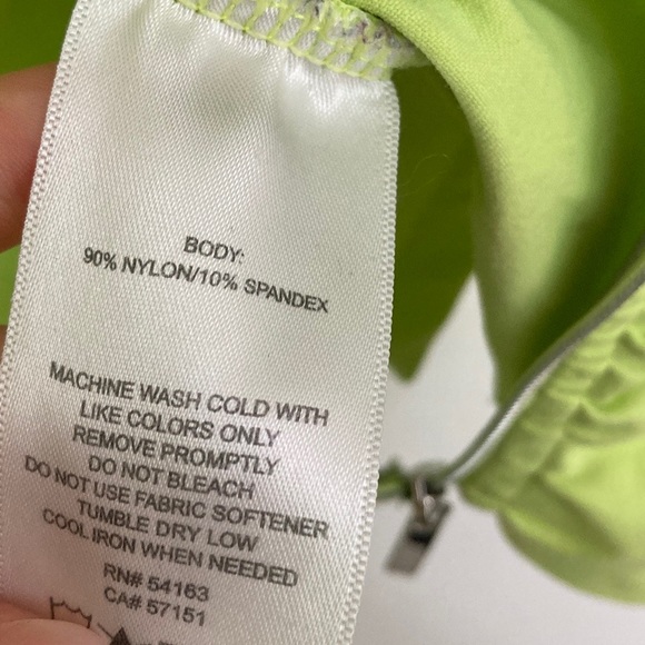 Calvin Klein Scrunched Lime Green Zip Up Sweatshirt - Picture 14 of 16